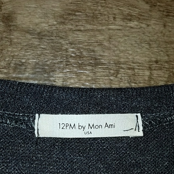 NWOT Charcoal Sequin Sleeve Blouse - Picture 5 of 6